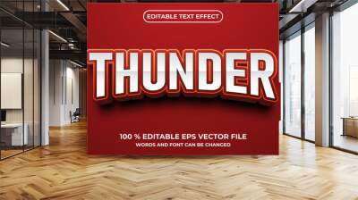 Editable text effect thunder style Wall mural