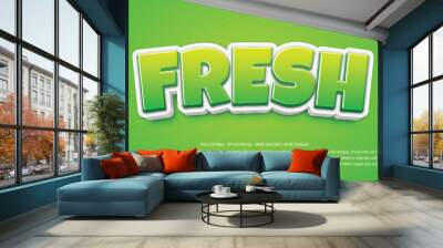 Fresh juice 3d editable text effect template Wall mural