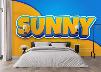 Fun 3d cartoon style editable text effect Wall mural