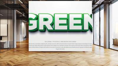 Green 3d bold style editable text effect Wall mural