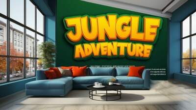 Jungle adventure 3d style text effect Wall mural