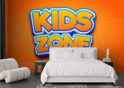 Kids zone 3d style editable text effect Wall mural