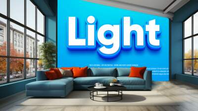 Light 3d bold editable text effect Wall mural