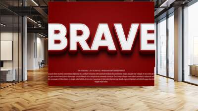 Red 3d bold style editable text effect Wall mural