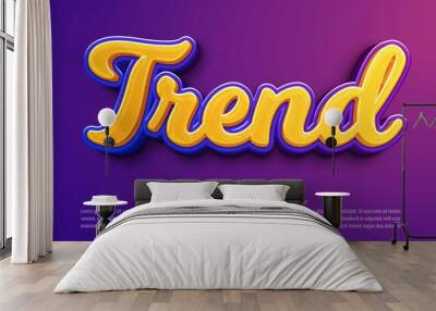 Trend 3d bold style editable text effect Wall mural