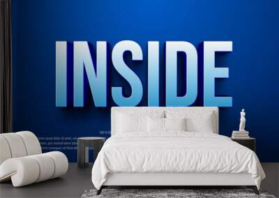 Blue 3d style editable text effect template Wall mural