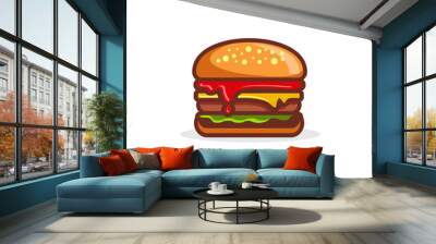 Burger logo vector Wall mural