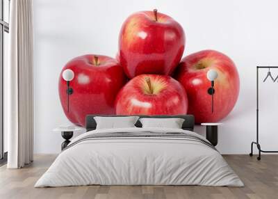 a bunch of red apples on a white background Wall mural