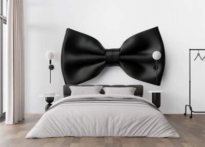 A white background with a black bow tie Wall mural