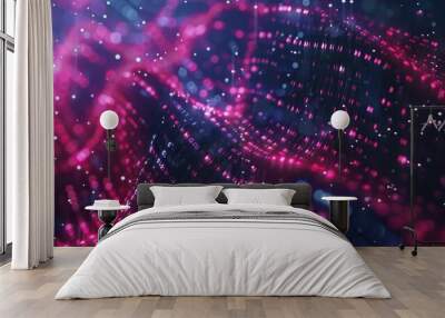 Abstract Digital Wave of Particles Wall mural