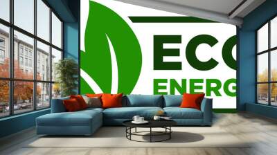 Eco energy label design, isolated vector icon for eco energy products packaging Wall mural