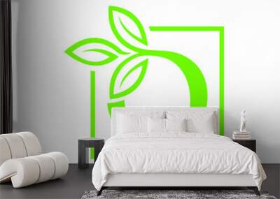 Letter with leaf logo design	 Wall mural