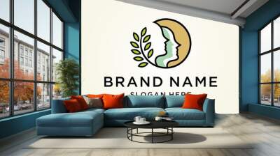 People nature logo design vector Wall mural