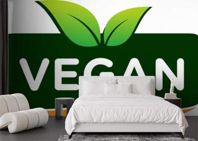 vegan stamp icon png logo template	 Wall mural