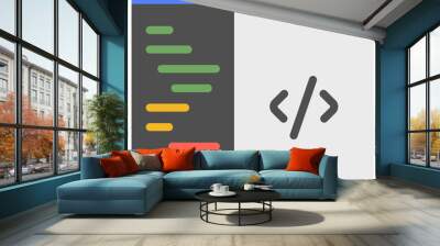 html flat icon Wall mural