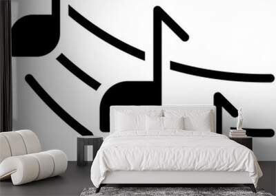 musical note solid icon Wall mural