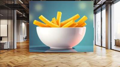 Cheese Fries in a White Bowl	
 Wall mural