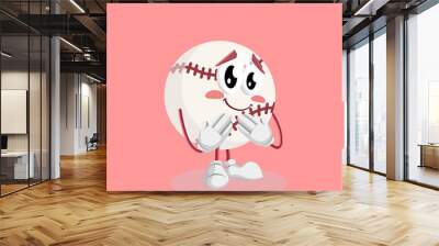 
cute baseball mascot Wall mural