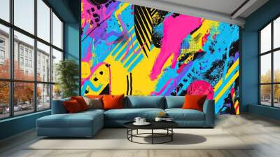 Abstract Colorful Digital Art With Vibrant Hues Wall mural