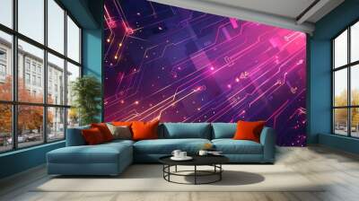 abstract technology communication innovation concept circuit pattern arrow speed movement design Wall mural