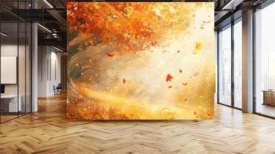 Art autumn sunny nature background Wall mural