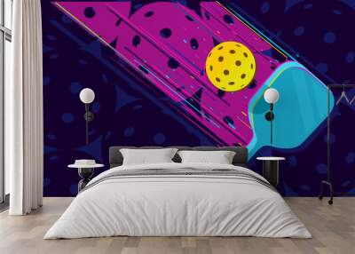 Attractive editable vector pickleball background design great for your design resources print and others	 Wall mural