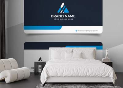 Blue modern creative business card and name card horizontal simple clean template vector design Wall mural