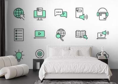 e-learning set icon, isolated e-learning set sign icon, vector illustration Wall mural