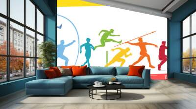 Great editable vector design of track & field sports players suit for any digital and print graphic resources Wall mural