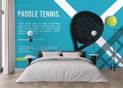 Great simple padel tennis background design for any media	 Wall mural