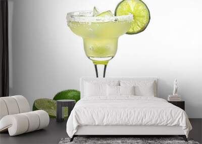 margaritas with lime slice cutout clipping path png isolated on white or transparent background Wall mural