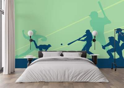 Premium Illustration of  baseball game silhouette best for your digital graphic and print	 Wall mural