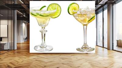 Set of margarita cocktail drink tequila cutout clipping path png isolated on white or transparent background Wall mural