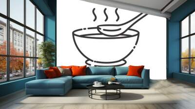 Soup vector illustration with simple line design. Soup icon Wall mural