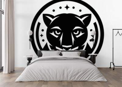 The panter logo is black and white with a circle Wall mural