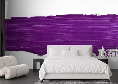 violet color paint brushstroke isolated on white or transparent background Wall mural