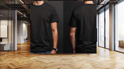  Elevate your daily wear with our black men's t-shirt. Wall mural