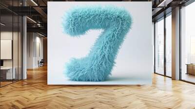 3d blue number 7 Wall mural