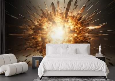 3d explosion with light background Wall mural