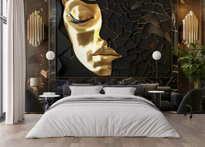 3d rendering abstract wall art of femaleAI generated Wall mural