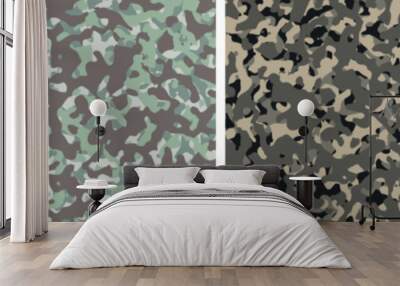 4 Camouflage Background Set Pattern Design Vector Illustration Army Backdrop Wall mural