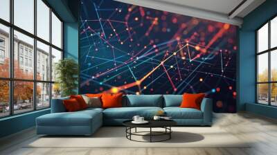 A scatter plot showcasing the correlation between two variables, with data points clearly marked and a trend line to interpret the relationship. Wall mural