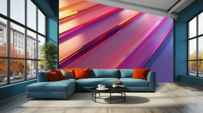 A stunning 3D rendering of a gradient multilayer glass background, with smooth transitions of vibrant colors creating a captivating visual effect. Wall mural