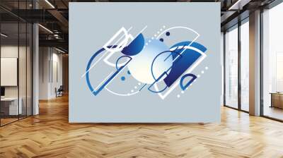 Abstract Blue Modern Technology Background. Vector illustration Wall mural