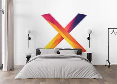 Abstract Colorful 'X' Letter Design Wall mural