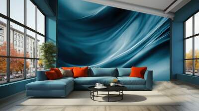 Abstract Dark Blue and Cyan Blur Wall mural