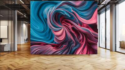 A burst of vivid shades, swirling and twirling in a fluid motion like smoke on the wind. Wall mural