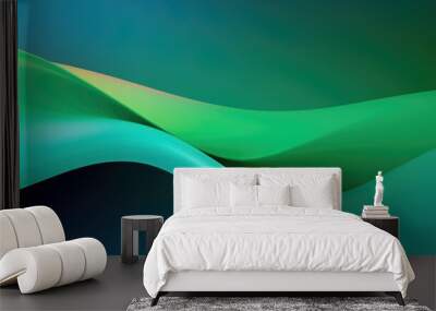 background colorful gradient wave green Wall mural