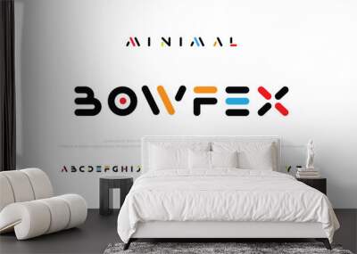 Bowfex Future font creative modern alphabet fonts. Typography colorful bold with color dot regular. vector illustrator Wall mural