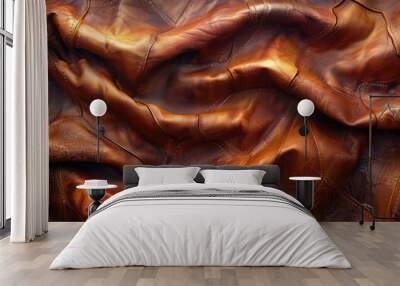 Brown leather texture background. Beautiful modern background texture. 3d illustration, generated with ai.
 Wall mural